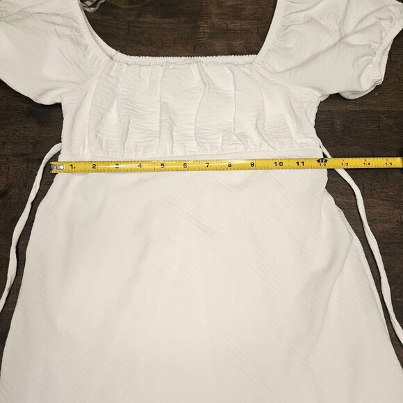 White Baby‎ Doll Dress Milkmaid Puff Sleeve XS - Picture 5 of 10